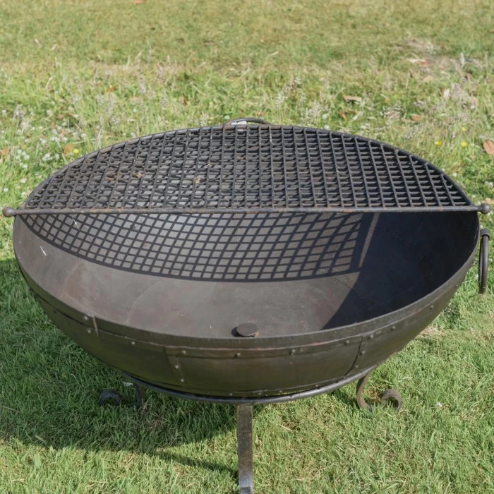 Kadai Fire Bowl & Half Grill Set - 100cm 3 Kadai Fire Bowl & Half Grill Set - 100cm