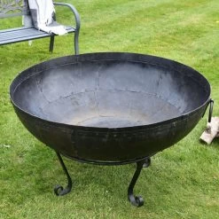 Iron Kadai Fire Bowl - 110cm -Garden Supply Discount Store 110cm kadai bowl handles down 5