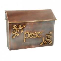 "Drustan" Antique Copper And Brass Celtic Design Post Box -Garden Supply Discount Store 18 110313 1 1