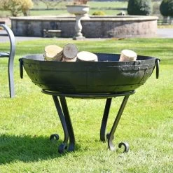 Iron Kadai Fire Bowl - 70cm -Garden Supply Discount Store 70cm kadai bowl handles down 4