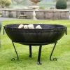 Iron Kadai Fire Bowl - 90cm -Garden Supply Discount Store 90cm fire bowl handles down 3