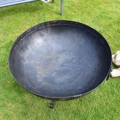 Iron Kadai Fire Bowl - 90cm -Garden Supply Discount Store 90cm fire bowl handles down 5