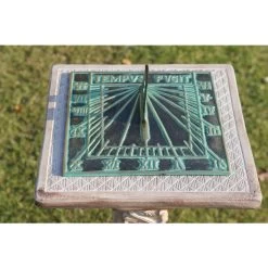 Verdigris 'Tempus Fugit' Square Sundial - 200mm -Garden Supply Discount Store DSC03740 1