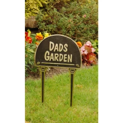 Solid Brass & Black "Dads Garden" Lawn Sign