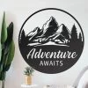 Black 'Adventure Awaits' Wall Art