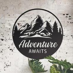 Black 'Adventure Awaits' Wall Art -Garden Supply Discount Store adventure awaits wall art 5