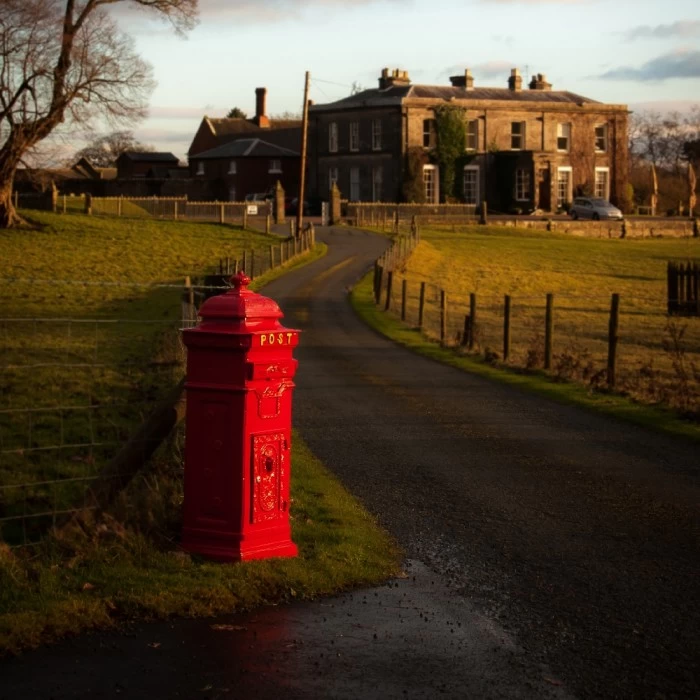 “African Sunset” Red Camden Deluxe Free Standing Post Box 4 “African Sunset” Red Camden Deluxe Free Standing Post Box - Image 2