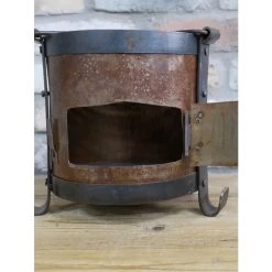 Aged Rustic Barrel Outdoor BBQ - 24cm -Garden Supply Discount Store aged rustic barrel outdoor bbq 24cm 3