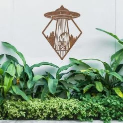 "Get In Loser" Rustic Alien Wall Art -Garden Supply Discount Store alien get in loser wall art rustic 5