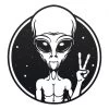 Black Peace Sign Alien Wall Art 2 Black Peace Sign Alien Wall Art -Garden Supply Discount Store alien peace sign wall art black 1