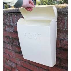 “Alpine Peaks” Cream Contemporary Post Box -Garden Supply Discount Store alpine peaks cream contemporary post box 2