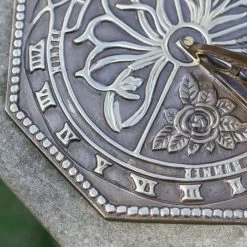 Antique Brass 'Flower' Hexagonal Sundial - 225mm -Garden Supply Discount Store antique brass flower hexagonal sundial 225mm 2