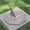 Antique Brass 'Flower' Hexagonal Sundial - 225mm -Garden Supply Discount Store antique brass flower hexagonal sundial 225mm 5