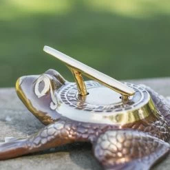 Antique Brass 'Frog Prince' Sundial - 200mm -Garden Supply Discount Store antique brass frog prince sundial 200mm 5