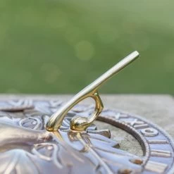 Antique Brass 'Greenman' Sundial - 24cm -Garden Supply Discount Store antique brass greenman sundial 24cm 1