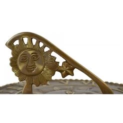 Antique Brass 'Sunshine & Starlight' Sundial - 225mm -Garden Supply Discount Store antique brass sun design sundial 2