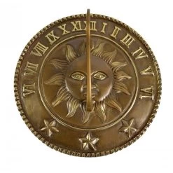 Antique Brass 'Sunshine & Starlight' Sundial - 225mm -Garden Supply Discount Store antique brass sun design sundial 3