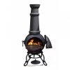 Black Cast Iron Chimenea - 129cm 1 Black Cast Iron Chimenea - 129cm -Garden Supply Discount Store antique bronze chimenea 2 5