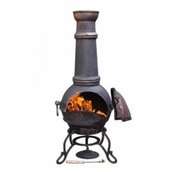 Antique Bronze Cast Iron Chimenea - 129cm 7 Antique Bronze Cast Iron Chimenea - 129cm -Garden Supply Discount Store antique bronze chimenea 5
