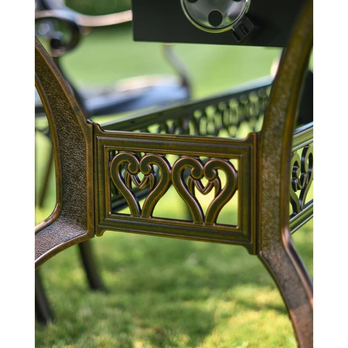 Antique Copper "Radford" Six Seater Table & Chair Set With BBQ Grill - Image 10