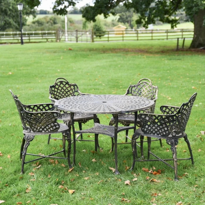 Antique Gold "Giverny" Four Seater Dining Set 3 Antique Gold "Giverny" Four Seater Dining Set