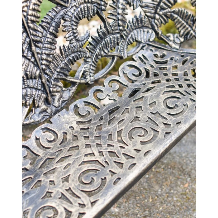 Antique Gold "Palm Leaf" Garden Bench 8 Antique Gold "Palm Leaf" Garden Bench - Image 6