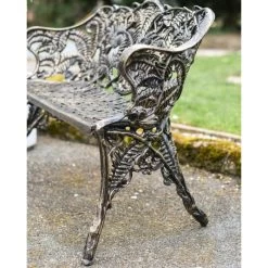 Antique Gold "Palm Leaf" Garden Bench 11 Antique Gold "Palm Leaf" Garden Bench -Garden Supply Discount Store antique gold palm leaf garden bench 2