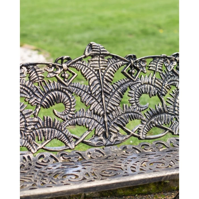 Antique Gold "Palm Leaf" Garden Bench 6 Antique Gold "Palm Leaf" Garden Bench - Image 4