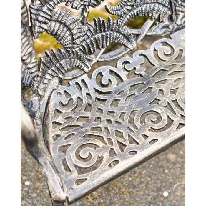 Antique Gold "Palm Leaf" Garden Bench 7 Antique Gold "Palm Leaf" Garden Bench - Image 5