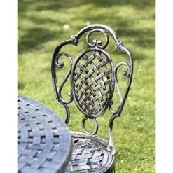 Antique Silver "Valhalla" Two Seater Bistro Set -Garden Supply Discount Store antique silver 22valhalla 22 two seater bistro set 4