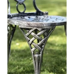 Antique Silver "Valhalla" Two Seater Bistro Set -Garden Supply Discount Store antique silver 22valhalla 22 two seater bistro set 6