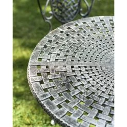 Antique Silver "Valhalla" Two Seater Bistro Set -Garden Supply Discount Store antique silver 22valhalla 22 two seater bistro set 7