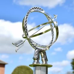 Antique Silver Armillary With Column - 105cm -Garden Supply Discount Store antique silver armillary with column 105cm 11