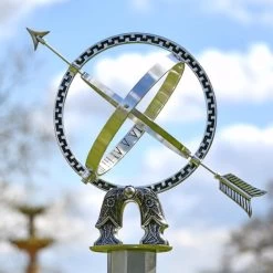 Antique Silver Armillary With Column - 105cm -Garden Supply Discount Store antique silver armillary with column 105cm 6