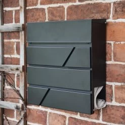 "Arlington" Black Modern Wall Mounted Post Box & Newspaper Holder 27 "Arlington" Black Modern Wall Mounted Post Box & Newspaper Holder -Garden Supply Discount Store arlington black modern wall mounted post box 10