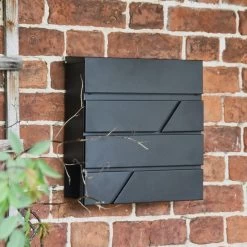 "Arlington" Black Modern Wall Mounted Post Box & Newspaper Holder 24 "Arlington" Black Modern Wall Mounted Post Box & Newspaper Holder -Garden Supply Discount Store arlington black modern wall mounted post box 2