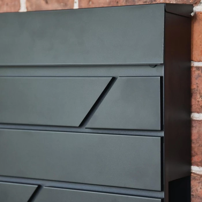 "Arlington" Black Modern Wall Mounted Post Box & Newspaper Holder 13 "Arlington" Black Modern Wall Mounted Post Box & Newspaper Holder - Image 11