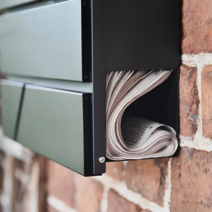 "Arlington" Black Modern Wall Mounted Post Box & Newspaper Holder 6 "Arlington" Black Modern Wall Mounted Post Box & Newspaper Holder - Image 4