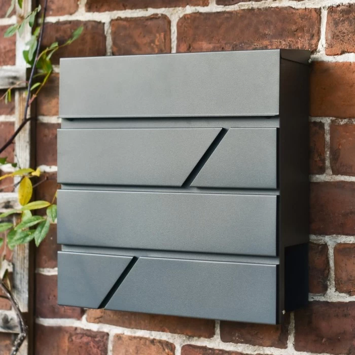 "Arlington" Grey Modern Wall Mounted Post Box & Newspaper Holder 3 "Arlington" Grey Modern Wall Mounted Post Box & Newspaper Holder