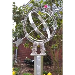 Antique Silver Armillary With Column - 105cm -Garden Supply Discount Store armillary sundial the top part hs042