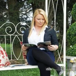 "Lady Elinor" Garden Arbour Bench -Garden Supply Discount Store bcmw gb014 lady relaxing on iron garden arbour seat