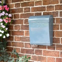 “April Showers” Slate Blue Contemporary Post Box 19 “April Showers” Slate Blue Contemporary Post Box -Garden Supply Discount Store bcmw lb1153 gry contemporary wall mounted post box