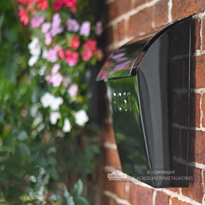 "Cityscape" Black Contemporary Post Box With Lock 8 "Cityscape" Black Contemporary Post Box With Lock - Image 6