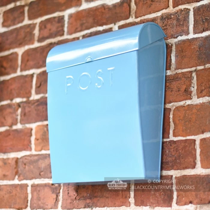 “Spring Skies” Light Blue Contemporary Post Box - Image 8