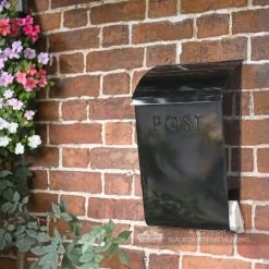 “Evening Hush” Black Berkley Post Box -Garden Supply Discount Store bcmw lb1155 blk contemporary black post and newspaper box