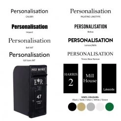 "Original Reproduction" Black Elizabeth Regina Post And Parcel Box With Stand -Garden Supply Discount Store bcmw product fonts lb1017 blk