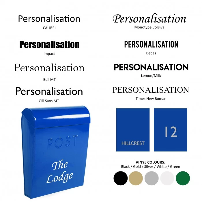 “Sapphire Lagoon” Dark Blue Contemporary Post Box 4 “Sapphire Lagoon” Dark Blue Contemporary Post Box - Image 2