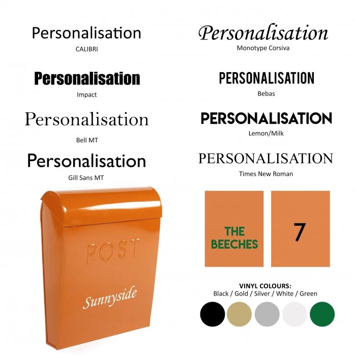 “Sunkissed Sienna” Orange Contemporary Post Box 4 “Sunkissed Sienna” Orange Contemporary Post Box - Image 2