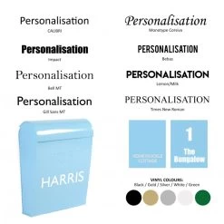 “Spring Skies” Light Blue Contemporary Post Box -Garden Supply Discount Store bcmw product fonts lb1153 pb 1