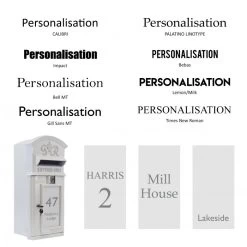 The King George Post Box Slim In White & Silver 12 The King George Post Box Slim In White & Silver -Garden Supply Discount Store bcmw product fonts lb1161 wht